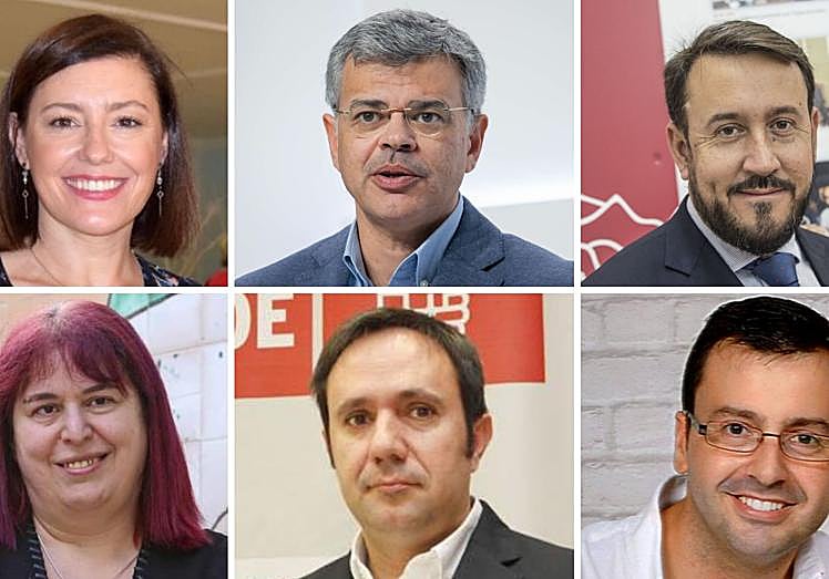 De izquierda a derecha, arriba, Maribel García López, Juan Antonio González y Rafael Lemus; debajo, Begoña García Bernal, César Ramos y Miguel Ángel Nacarino.