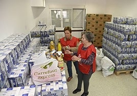 Almacén de Cáritas en San Roque, de donde abastecen al almacén solidario.