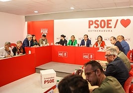 Imagen de la última reunión de la Ejecutiva Regional del PSOE.