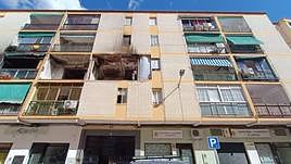Estado de la fachada del edificio donde tuvo lugar la explosión