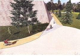 Recreación de cómo quedará el carril bici turístico con una zona de peatones y otra de bicicletas.