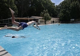 Primeros usuarios en el Parque del Príncipe esta mañana.