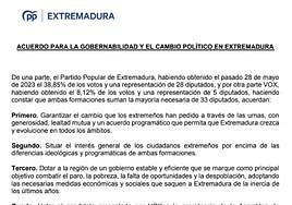 Esta es la propuesta de acuerdo del PP rechazada por Vox