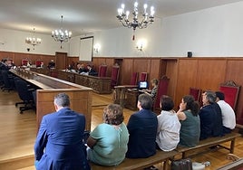 Los acusados durante el juicio que se celebró en la Audiencia de Badajoz.