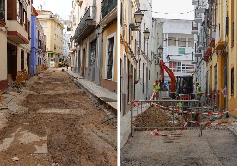 Obras de plataforma única en las calles Santo Domingo y José Terrón.