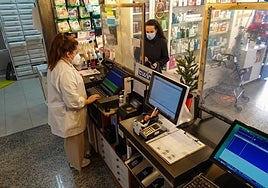 Una farmacia de Badajoz en una foto de diciembre de 2021.