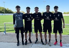 Pablo Gragera, Raúl Tamudo, Dani Cordero, Agustín Izquierdo y Aníbal.