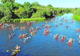 Palistas en el Descenso del Alagón.