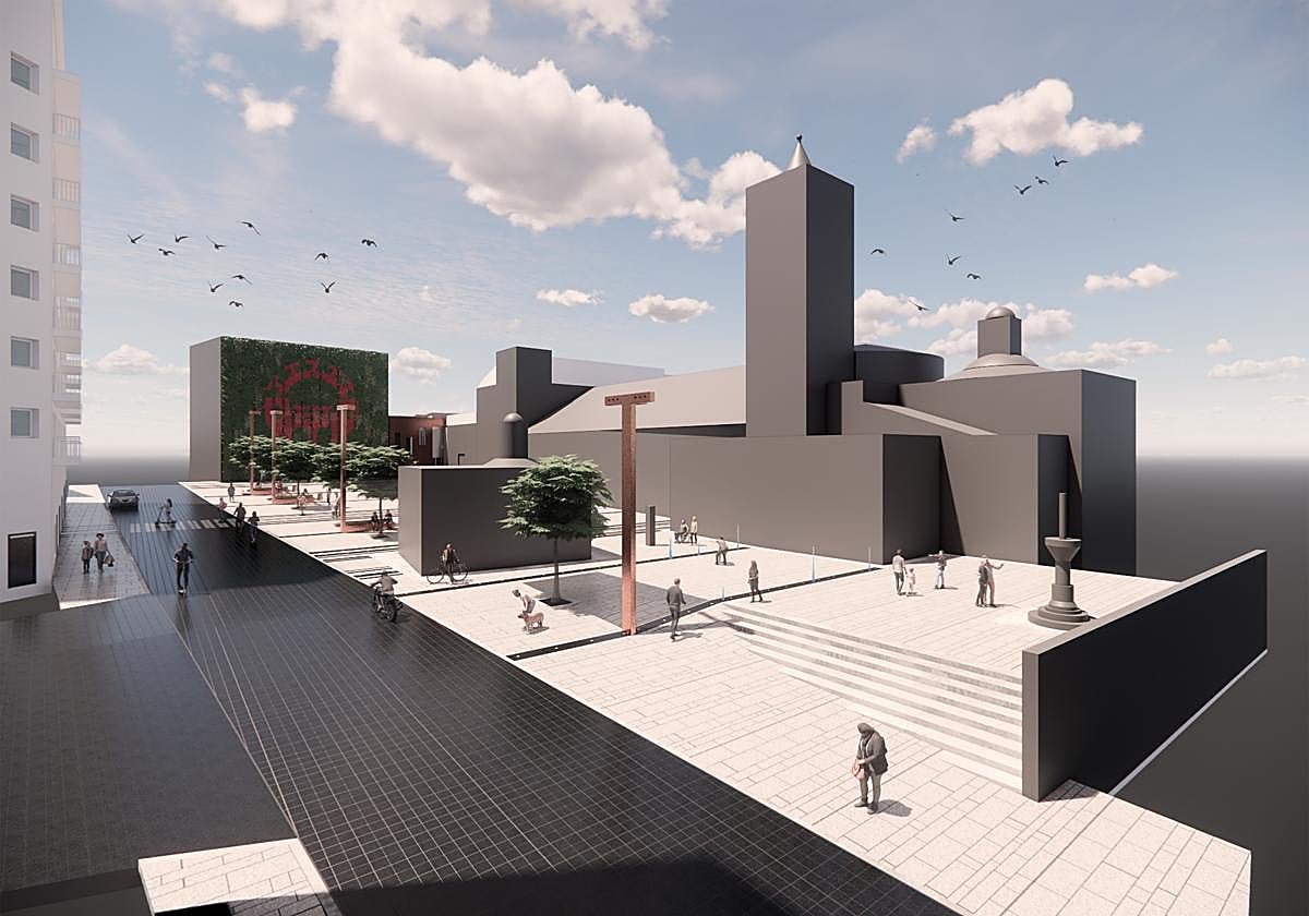 Maqueta del resultado final tras las obras de la plaza de Santa Eulalia