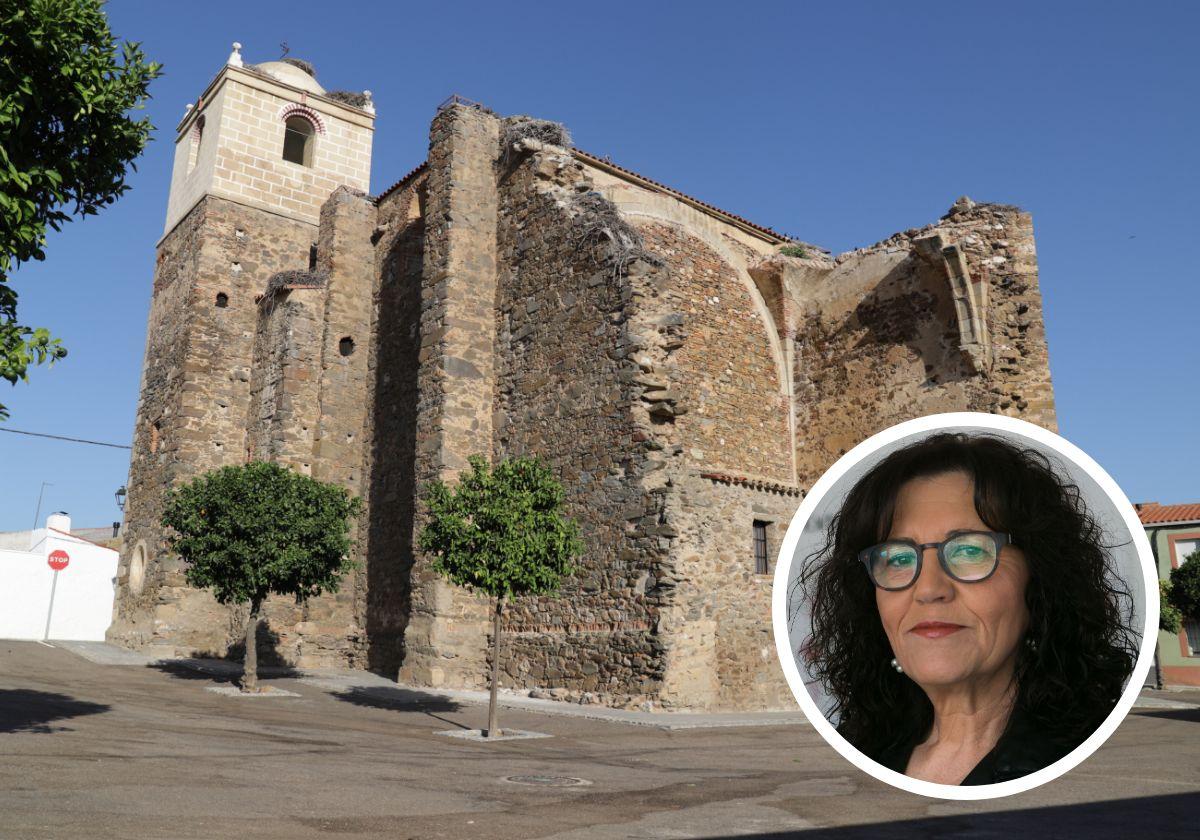 Iglesia parroquial de la Asunción, en Acedera. En detalle, Patrocinio Sánchez.