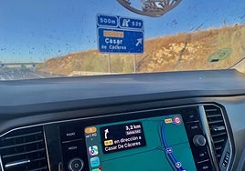 El navegador de Apple, sin actualizar, mantiene la vieja CC-38 para la carretera de Cáceres a Casar.
