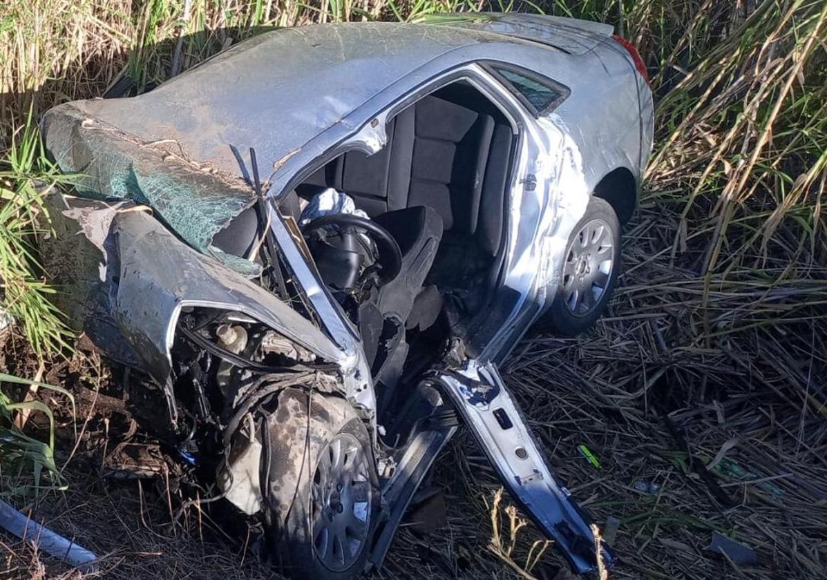 Así ha quedado el vehículo tras el accidente mortal.