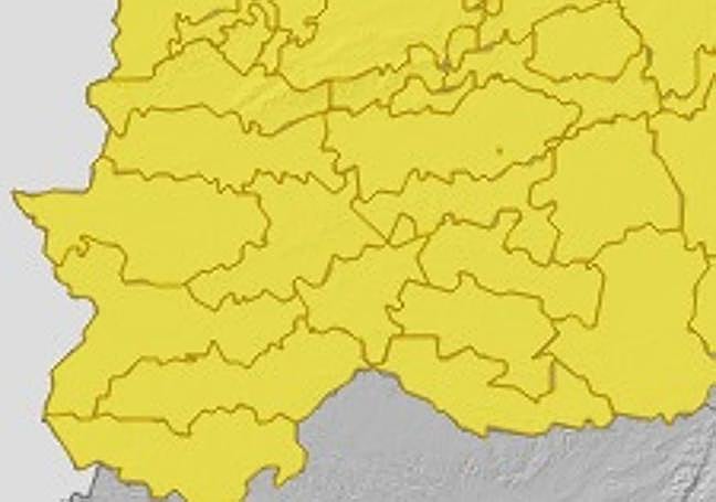Mapa de avisos de la Aemet.