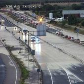 Cortado un tramo de la A-5 en Toledo por inundación