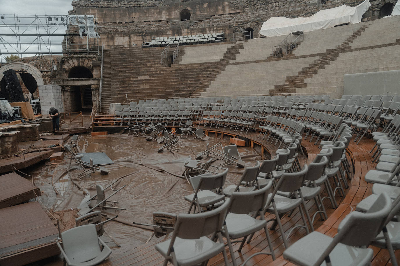 La DANA deja más de 50 litros en Mérida y provoca la suspensión del concierto de Juanes