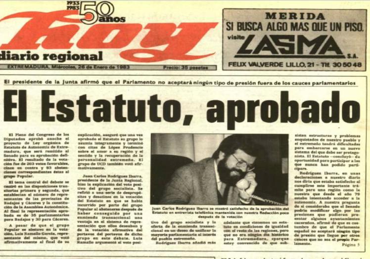 Portada de HOY del 26 de enero de 1983.