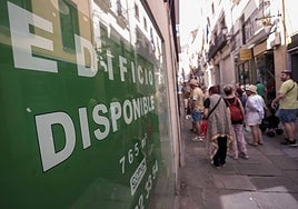 Calle Pintores de Cáceres, donde el porcentaje de locales comerciales vacíos no deja de crecer.