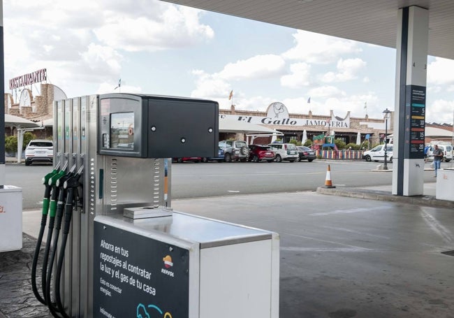 Gasolina del área de servicio El Gallo, entre Cáceres y Casar de Cáceres.