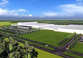 Recreación artística de la futura gigafactoría de Navalmoral facilitada por Envision.