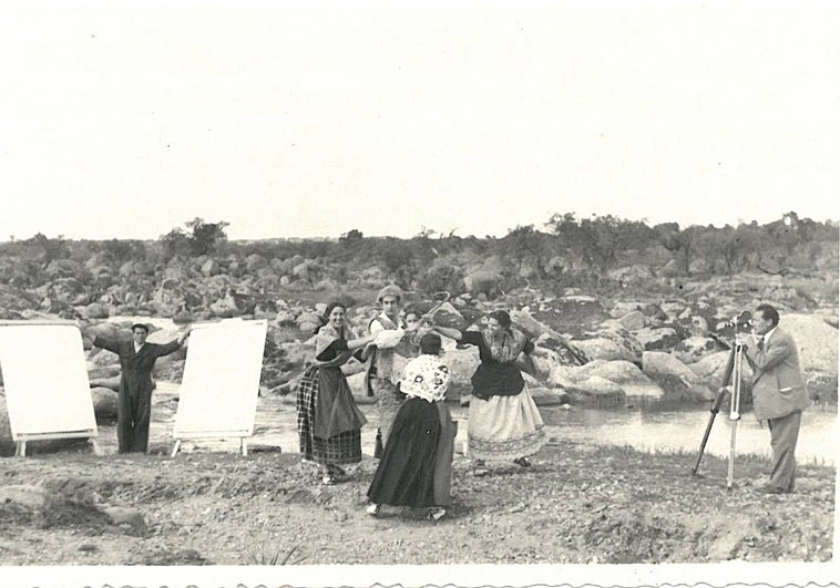 Fotograma de uno de los rodajes del cineasta cacereño Manuel Pérez-Sala.