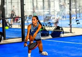 Paula Suárez durante uno de los partidos en Sabadell.