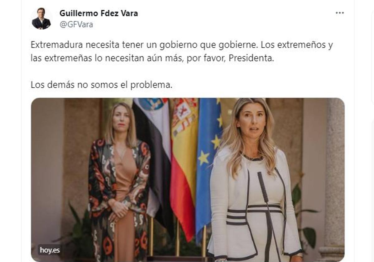 Vara: «Extremadura necesita tener un gobierno que gobierne»