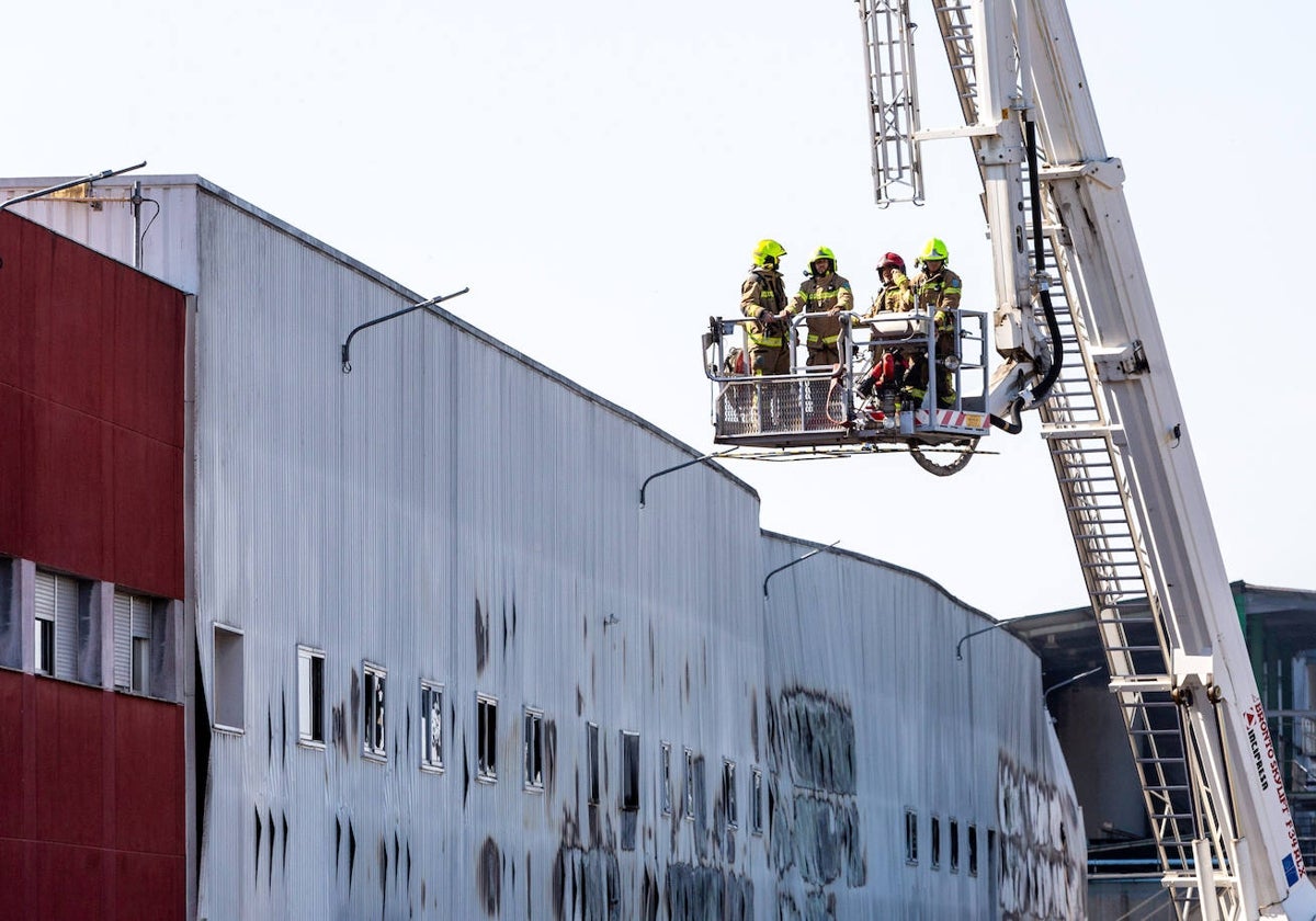 Bomberos de la Diputación de Cáceres trabajando este martes en Acenorca.