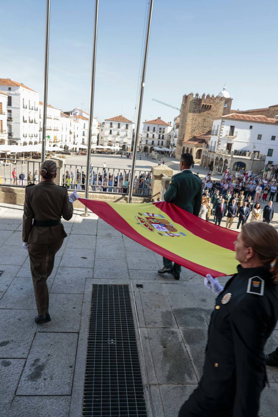 Acto en Cáceres con motivo del Día de la Hispanidad este miércoles.