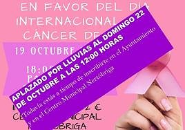 Aplazada la marcha rosa por la previsión de lluvia