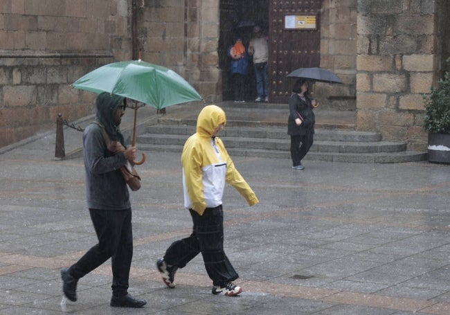 Lluvia ayer en Cáceres.