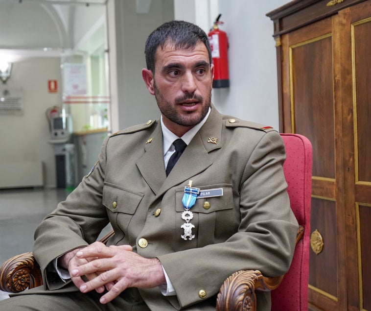 Fermín Pilar, tras recibir ayer la medalla al Mérito Civil.