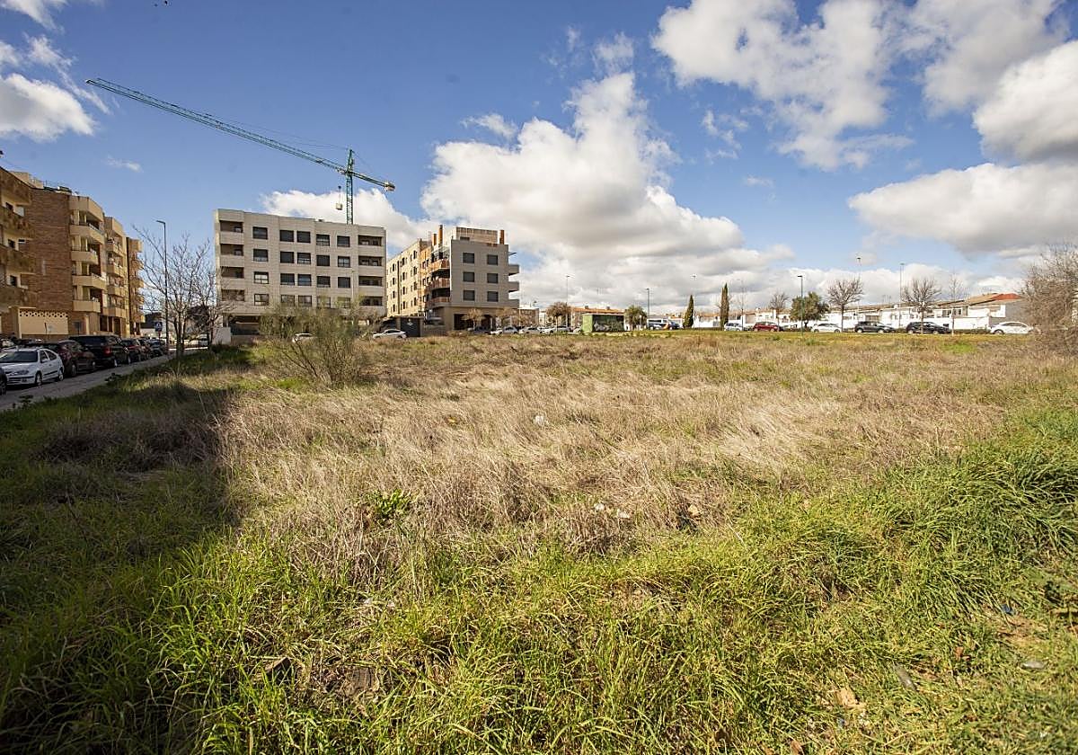 Terrenos de Casa Plata-Maltravieso donde se construirán los pisos.