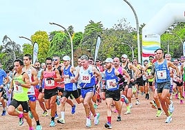 Salida de la prueba del Parque de la Piedad de Elvas.