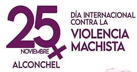 Cartel del 25N en Alconchel de 2023.