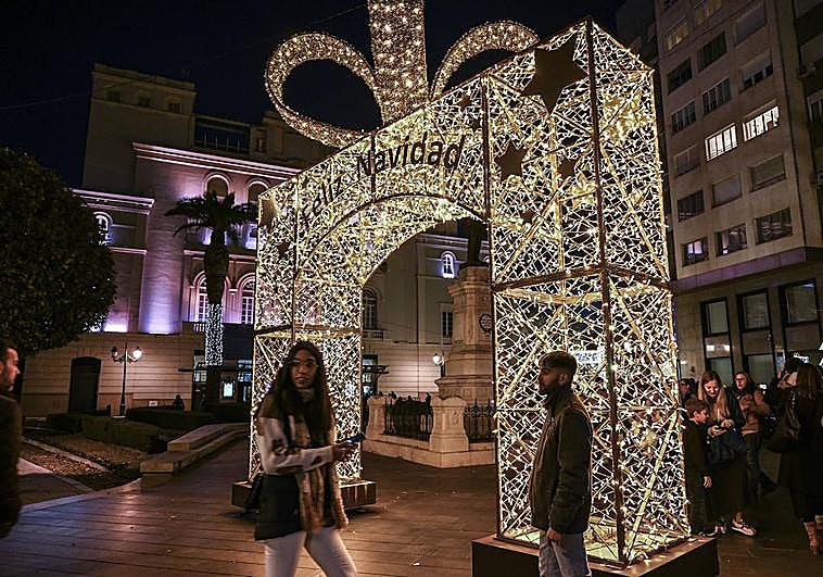 Iluminación navideña en Badajoz.