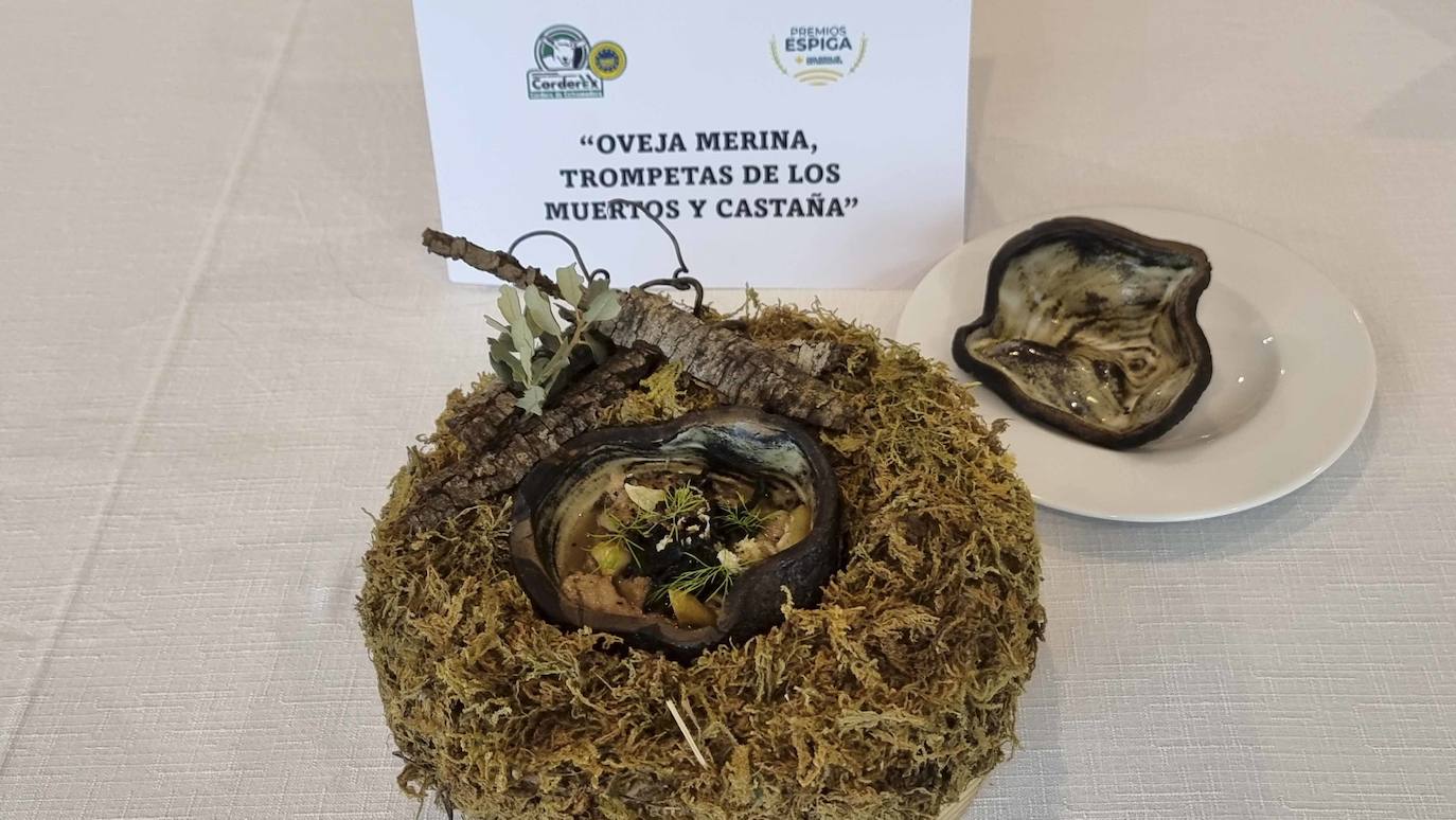 Platos elaborados para el premio de cocina premio Espiga, Cordero de Extremadura