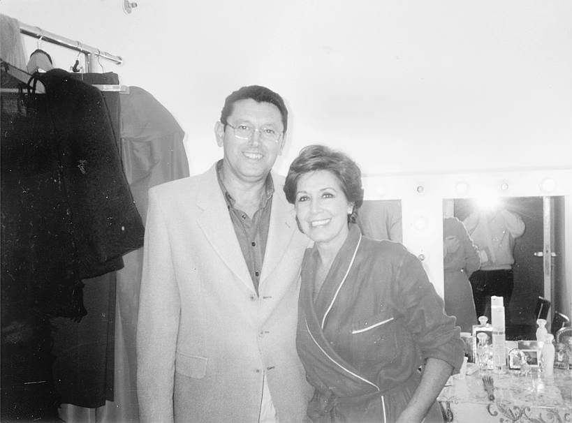 Concha Velasco en un camerino del Teatro López de Ayala de Badajoz, en 2000. 
