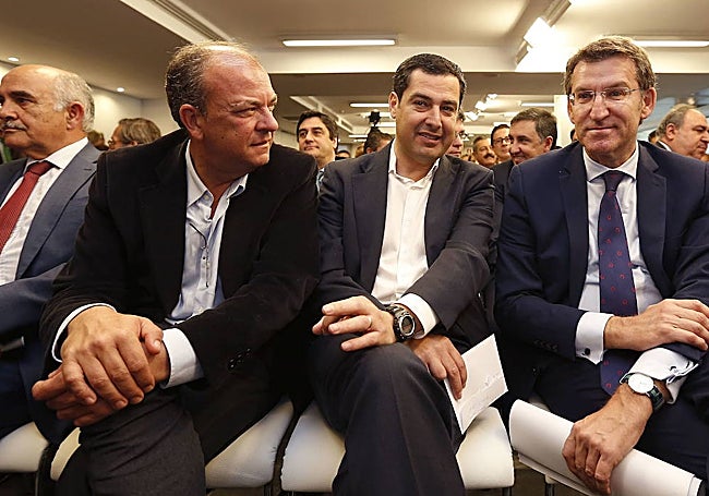 José Antonio Monago junto a Moreno Bonilla y Núñez Feijóo en una foto de archivo.