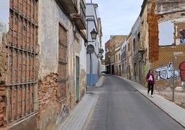 Calle Eugenio Hermoso del Casco Antiguo de Badajoz.