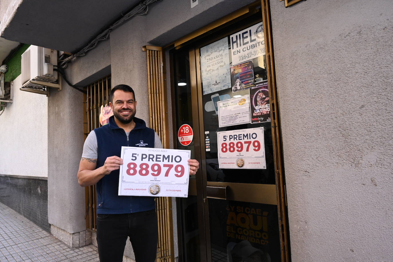 Quinto premio, el 88979, vendido en el número 3 de la calle la Jara de Badajoz.