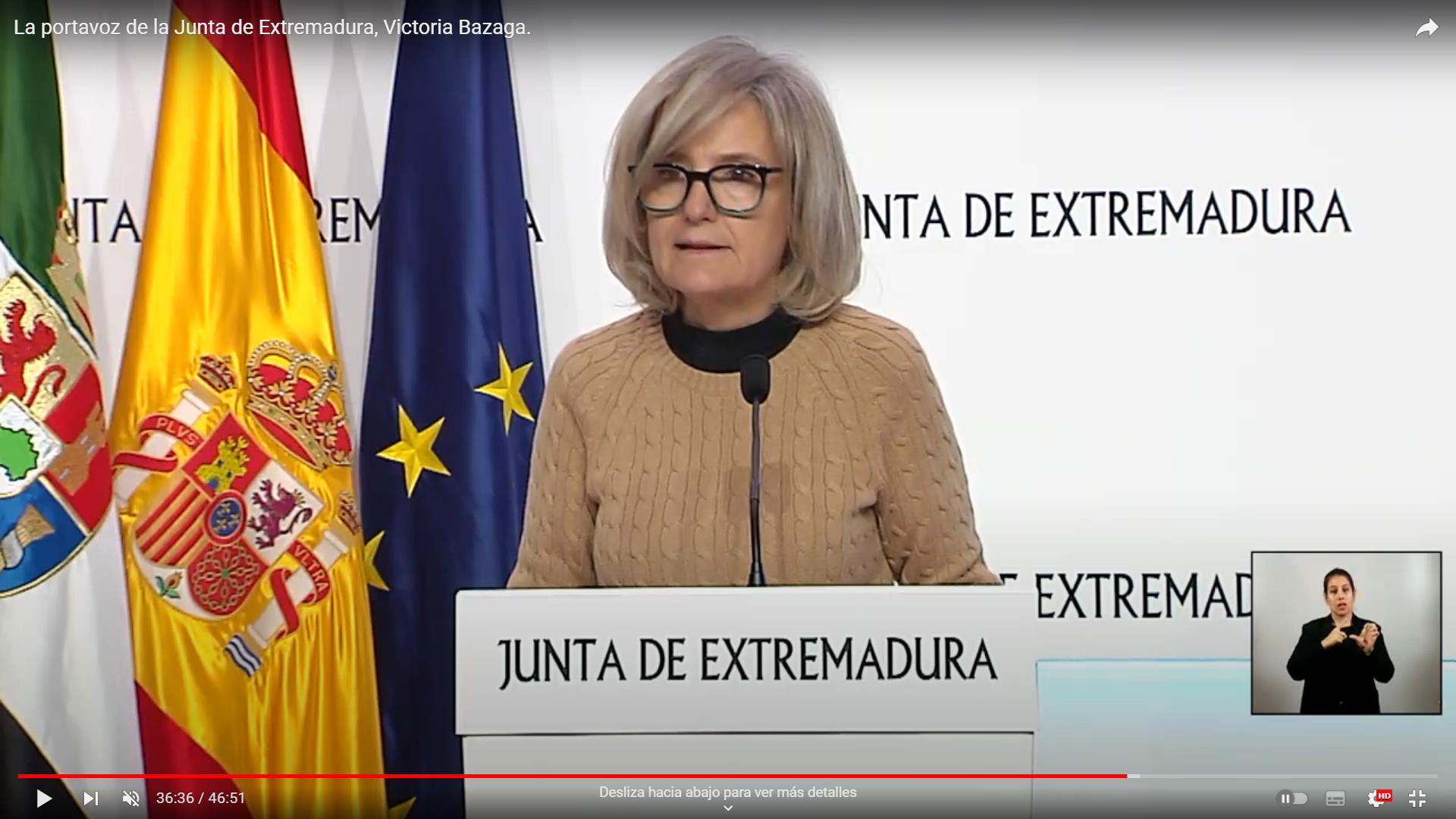 La consejera portavoz de la Junta, Victoria Bazaga.