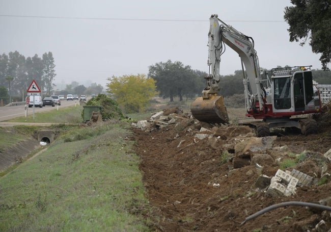 Obras en la carretera de Sevilla.