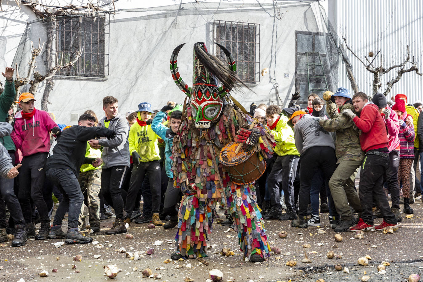 Fotos: Fiestas de Extremadura: Jarramplas vuelve a recibir una lluvia de nabos en Piornal