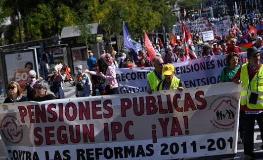 Manifestación en defensa del sistema público de pensiones. 