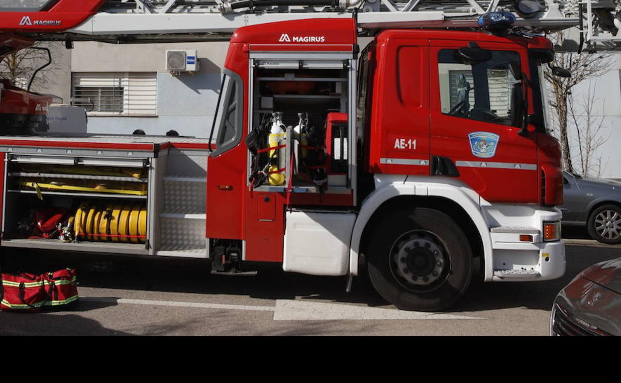 Vehículo de los bomberos del Sepei. 