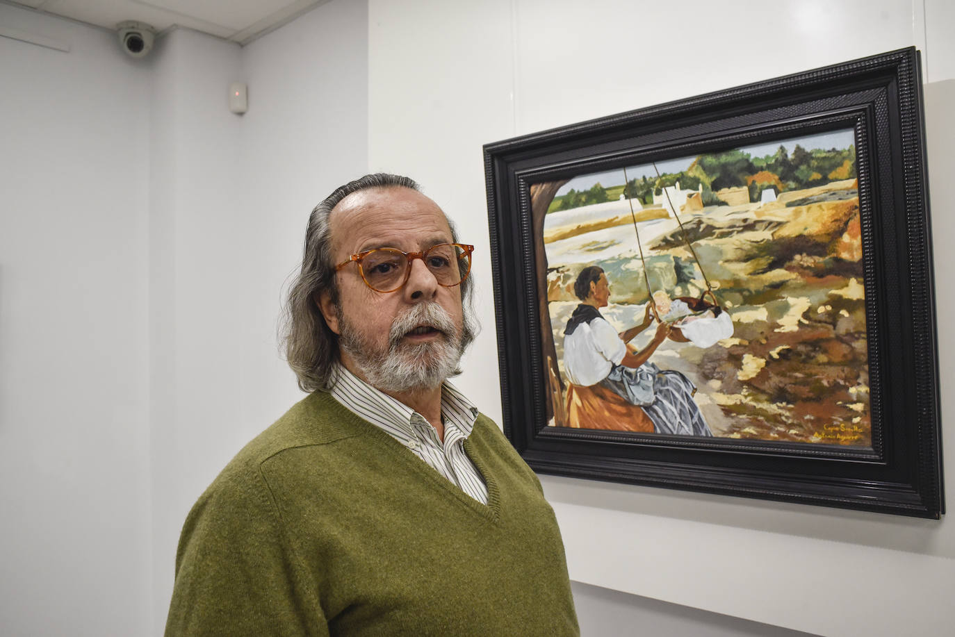 Antonio Aguirre en su exposición