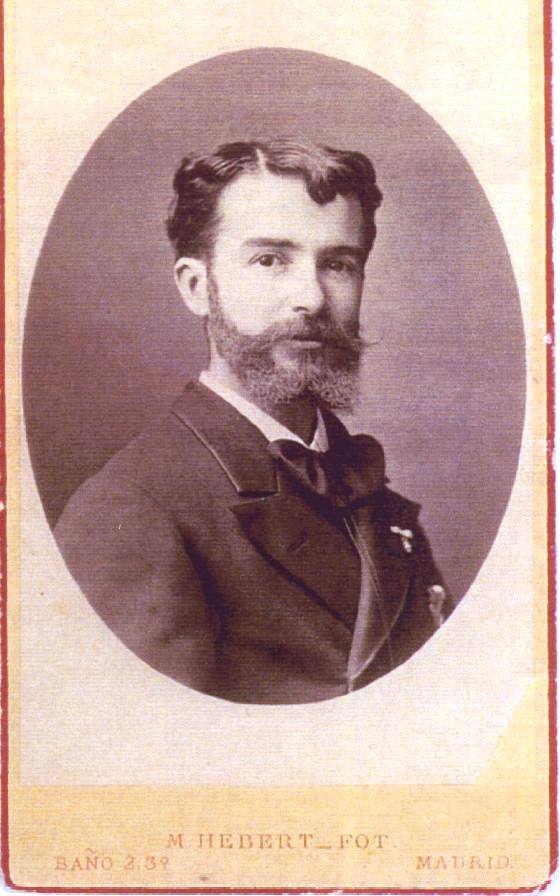 Retrato de juventud de Juan Comba que nació en Jerez de la Frontera en 1852.