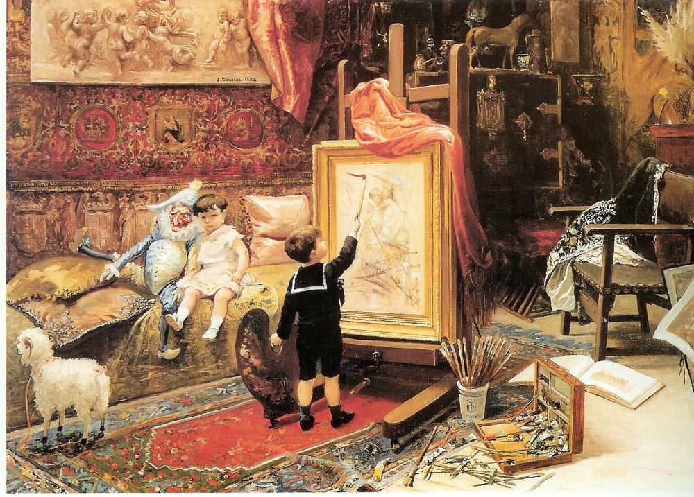 Cuadro ‘Idealismo y realidad’, pintado por Comba en 1884.