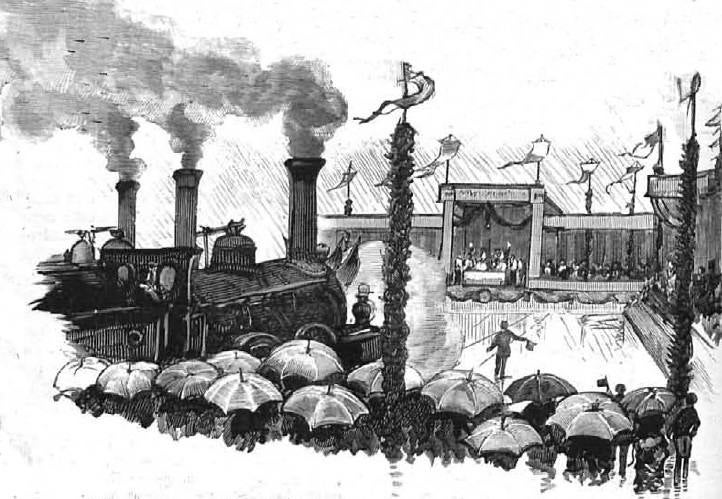 El obispo de Plasencia bendijo las locomotoras en Cáceres bajo una intensa lluvia.