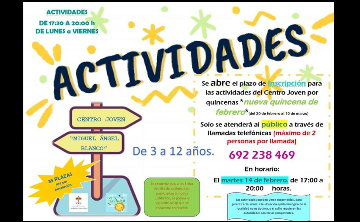 Se abren las inscripciones para la nueva quincena de actividades del Centro Joven